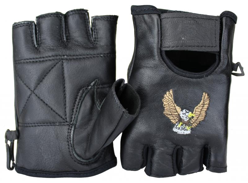 Halbfinger Adler Lammleder Handschuhe
