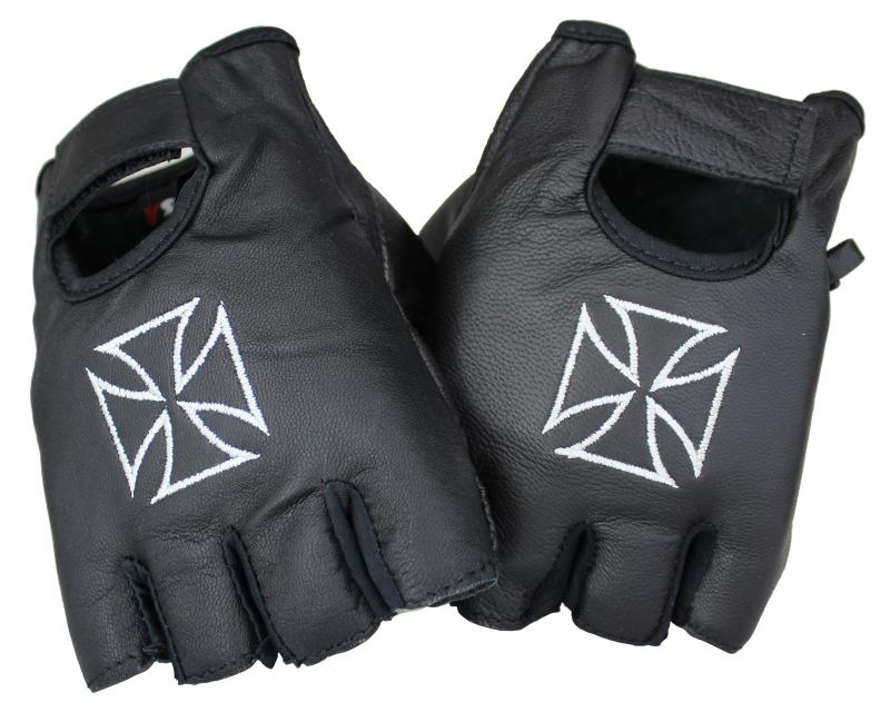Halbfinger Chopper Lammleder Handschuhe