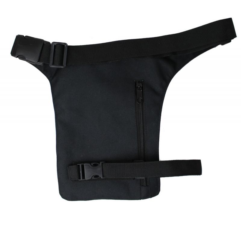 Motorrad Biker Beintasche Polyester Schwarz Weiß