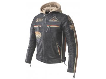 Herren Lederjacke Motorrad Jacke Biker Jacke Highway 11 Braun