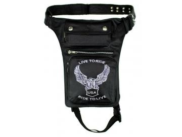 Leder Beintaschen Schwarz Adler