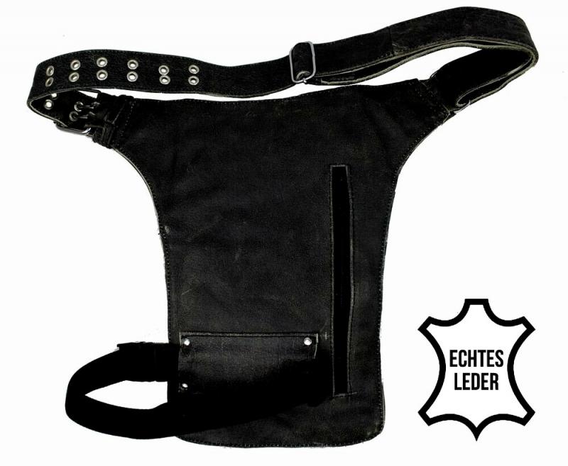 Leder Beintaschen Schwarz Adler
