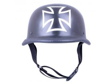 Motorrad & Biker Deutsche Stahl Helm Chopper Matt Schwarz