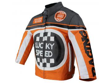 Kinder Motorrad Freizeit Biker Textil Jacke Orange
